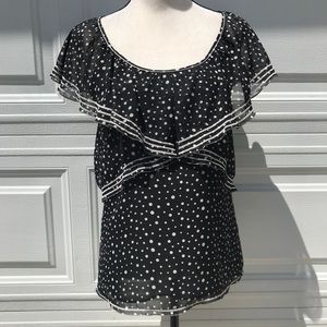 Black & white polka dot blouse